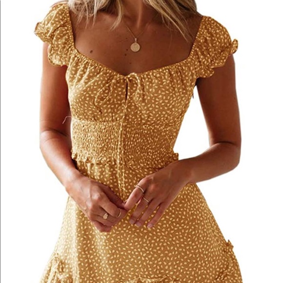 Womens Summer Ruffle Sleeve dress - Picture 1 of 4